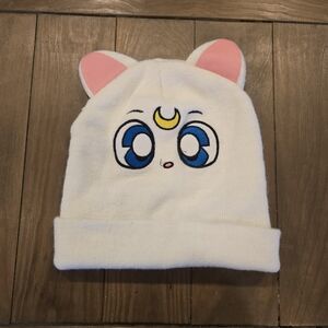 Cute White Cat Artemis Sailor Moon Beanie Hat